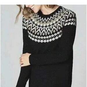 J.jill Women’s Sweater Size Large Tall Geometric Metallic Beaded